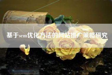 基于sem优化方法的网站推广策略研究 基于sem优化方法的网站推广策略研究